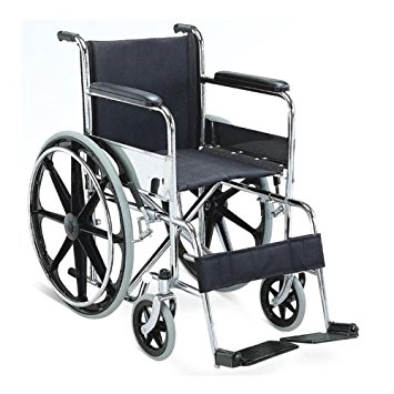 Wheelchair Foldable 45cm width 150kg, 1pce
