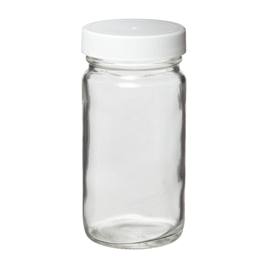 Specimen 60ml jar glass with label, 1pce