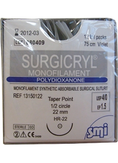 Suture Surgicryl monofast 75cm 4-0, 12pcs