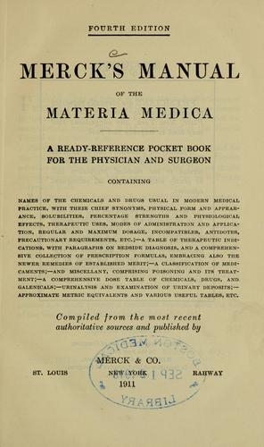 Merck Manual of Materia Medica, 1pce