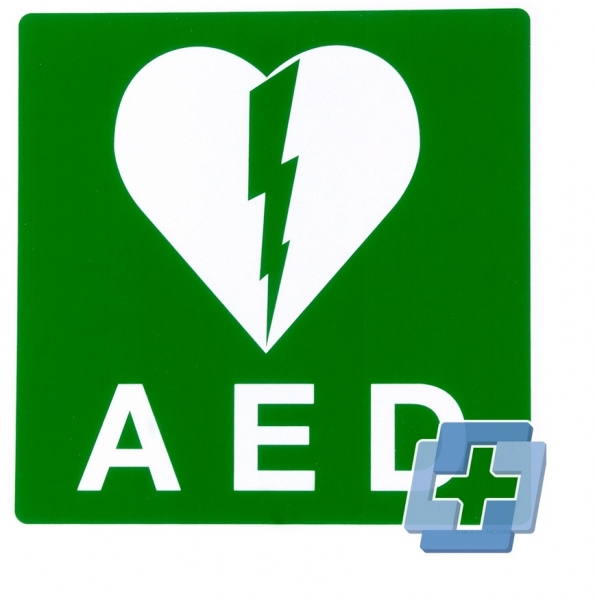 Wall Sign PP AED 20x20cm, 1pce